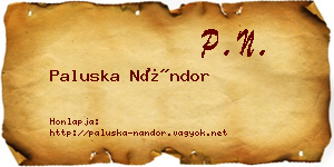 Paluska Nándor névjegykártya